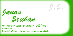 janos stuhan business card